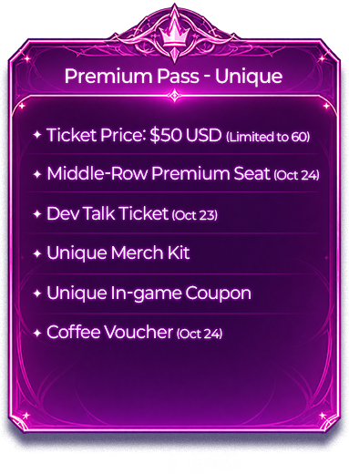 Premium Pass - Unique, $50 USD